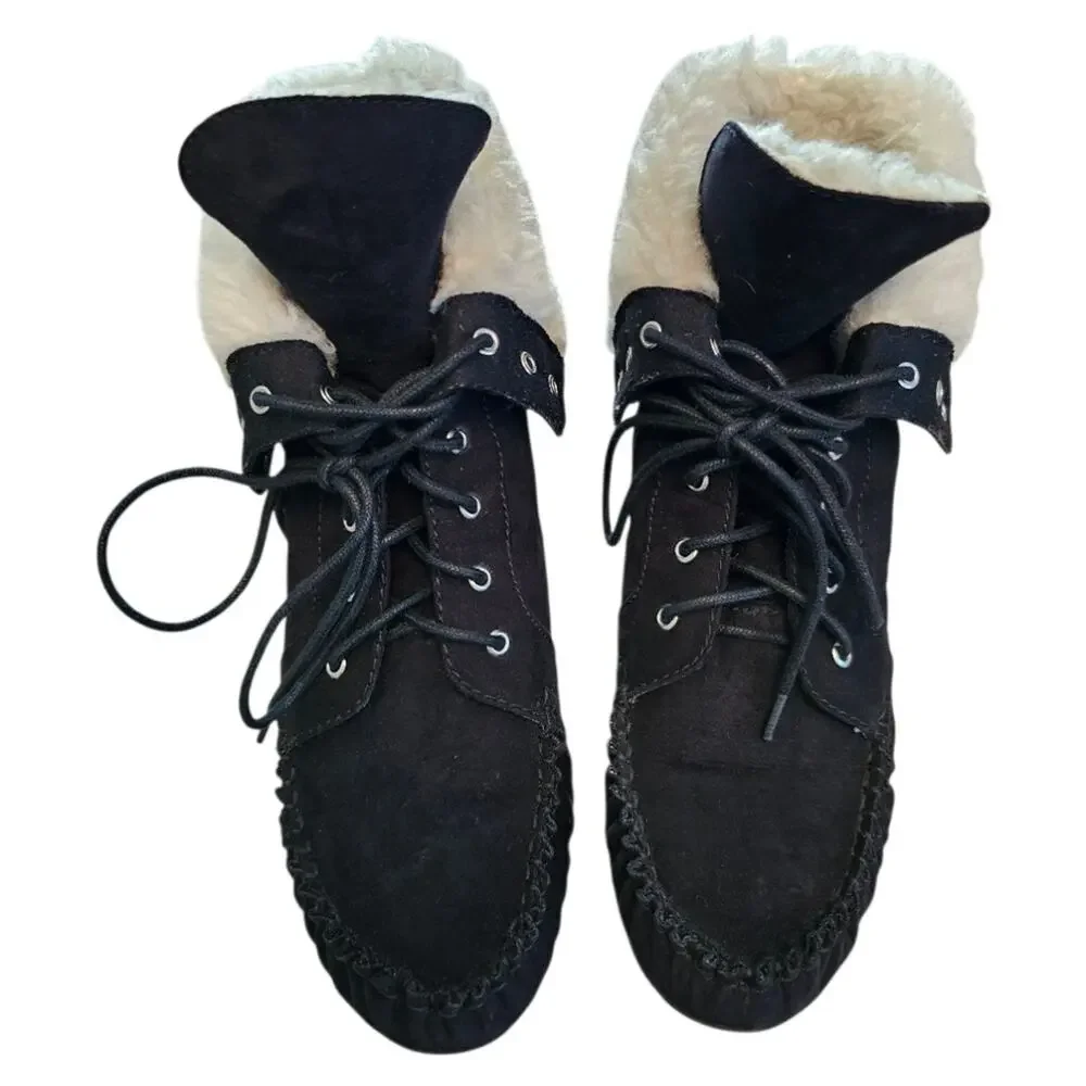 American Rag Cie Womens Black Moccasin Boots, Black, Sz 10